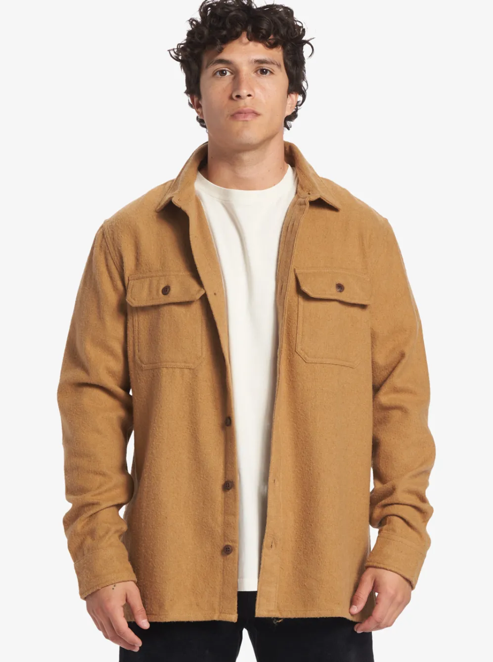 Quiksilver Shirts & Polos|Salterhill Long Sleeve Shirt Bone Brown