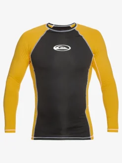 Quiksilver Rashguards|Saturn Protection Long Sleeve Upf 50 Rashguard For Men Yolk Yellow