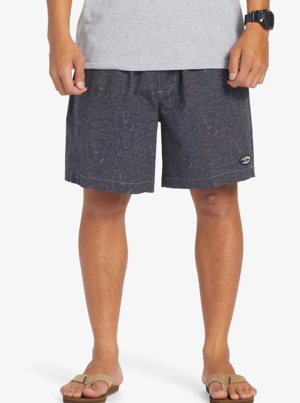 Quiksilver Shorts & Amphibians|Saturn Taxer 18" Elastic Shorts Tarmac Tribal Floral