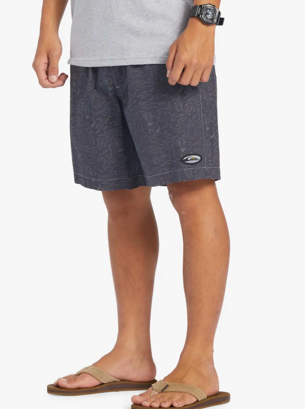 Quiksilver Shorts & Amphibians|Saturn Taxer 18" Elastic Shorts Tarmac Tribal Floral