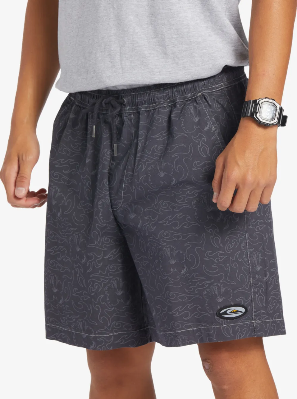 Quiksilver Shorts & Amphibians|Saturn Taxer 18" Elastic Shorts Tarmac Tribal Floral