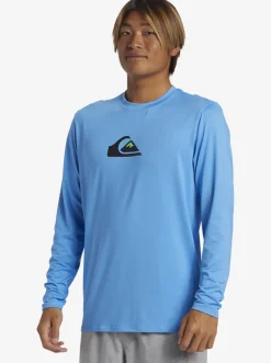 Quiksilver Rashguards|Solid Streak Long Sleeve Upf 50 Surf Tee Azure Blue