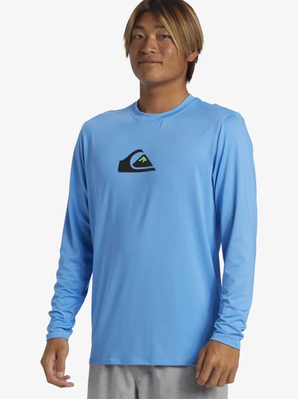 Quiksilver Rashguards|Solid Streak Long Sleeve Upf 50 Surf Tee Azure Blue