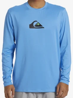 Quiksilver Rashguards|Solid Streak Long Sleeve Upf 50 Surf Tee Azure Blue