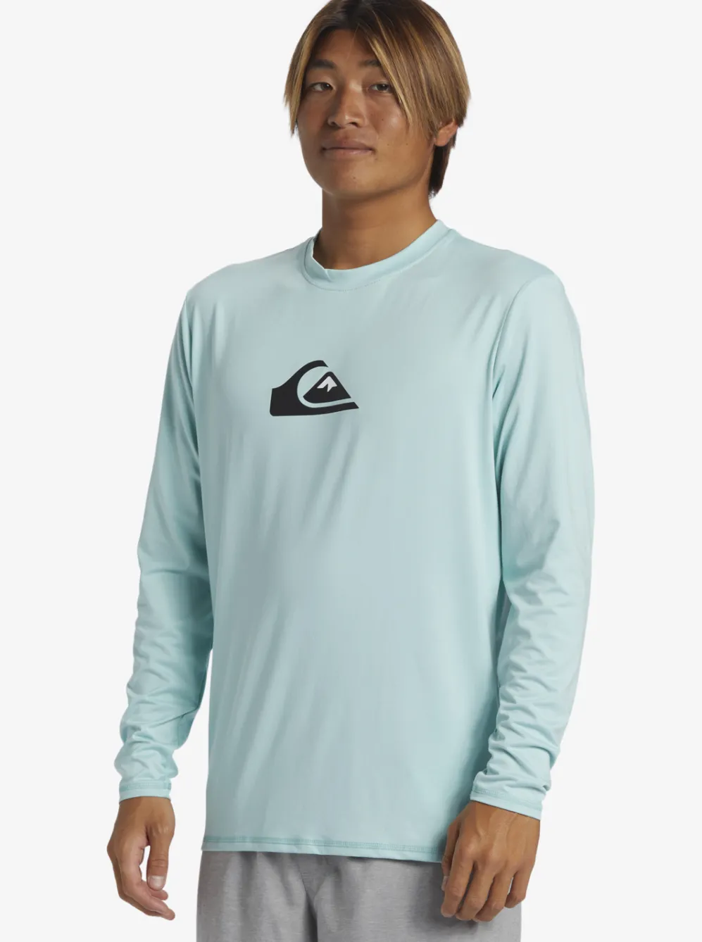 Quiksilver Rashguards|Solid Streak Long Sleeve Upf 50 Surf Tee Pastel Turquoise