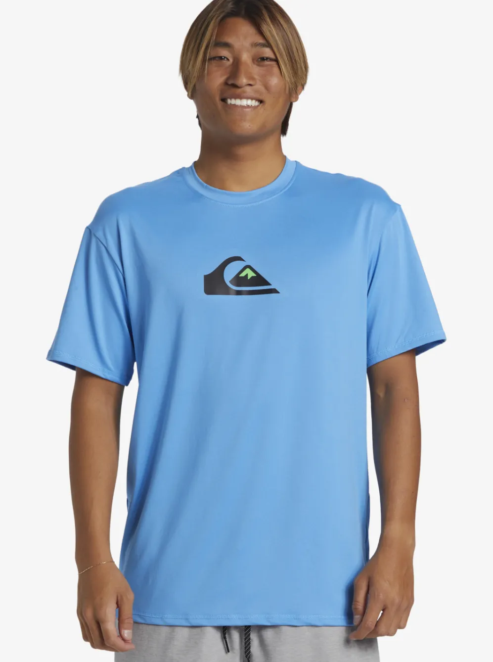 Quiksilver Rashguards|Solid Streak Short Sleeve Upf 50 Surf Tee Azure Blue