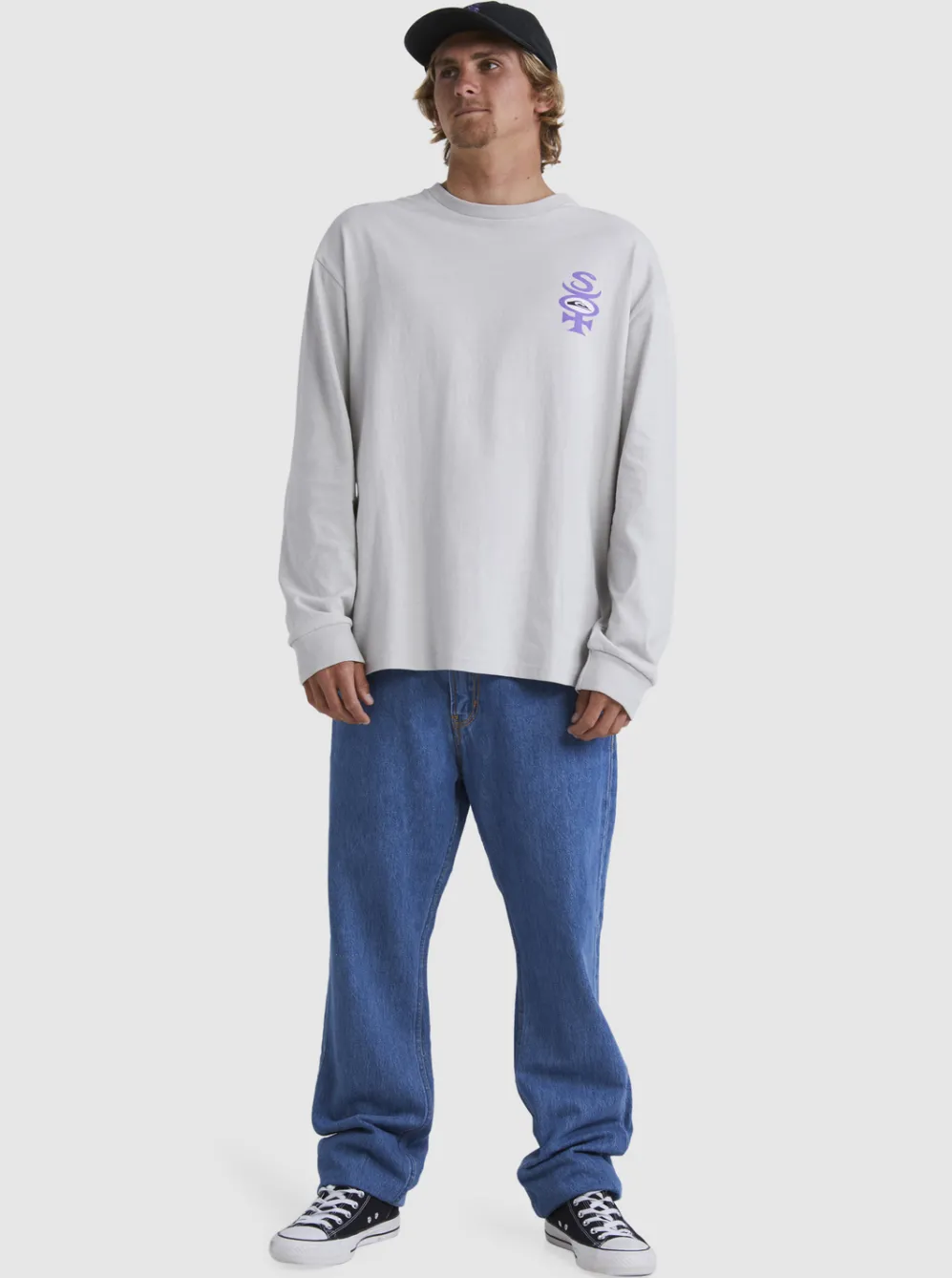 Quiksilver Tees|Stretch Long Sleeve T-Shirt Gray Violet