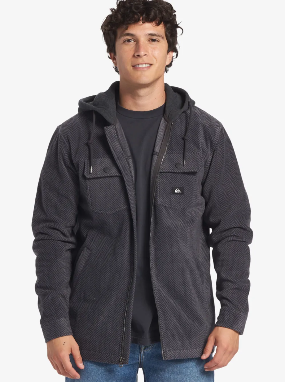 Quiksilver Sweatshirts & Hoodies|Super Swell Zip-Up Hoodie Black Super Swell