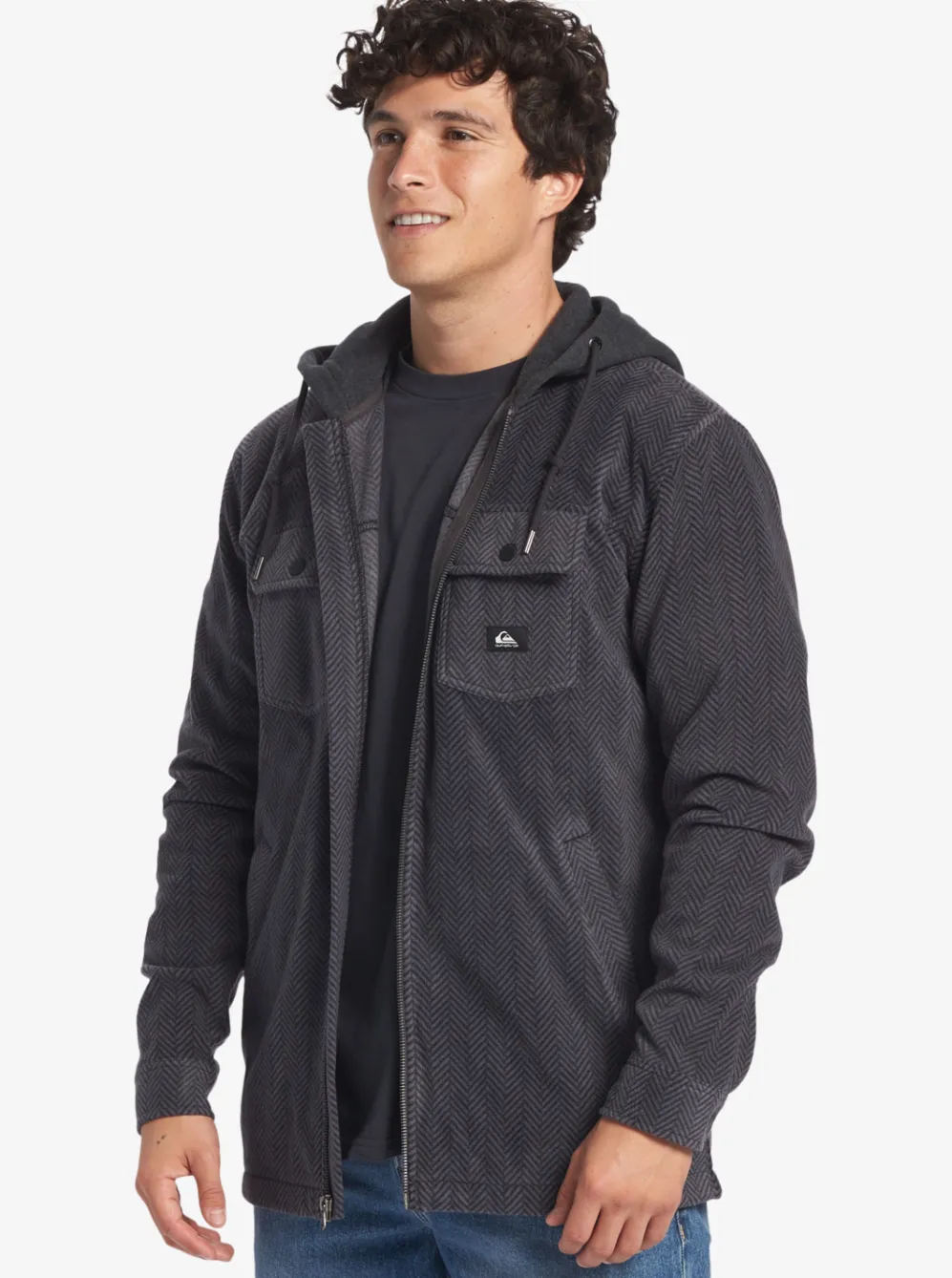 Quiksilver Sweatshirts & Hoodies|Super Swell Zip-Up Hoodie Black Super Swell