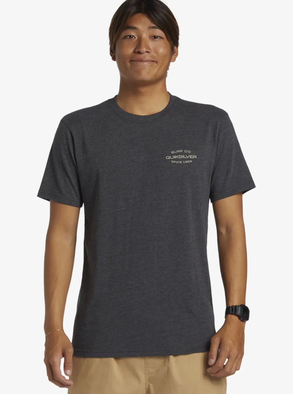 Quiksilver Tees|Surf Lockup T-Shirt Charcoal Heather