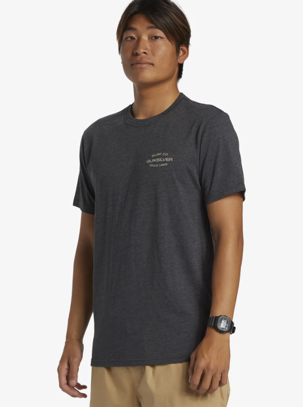 Quiksilver Tees|Surf Lockup T-Shirt Charcoal Heather