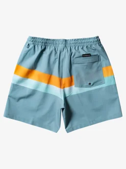 Quiksilver Elastic Waist|Surfsilk Air-Brush 17" Volleys For Men Cameo Blue