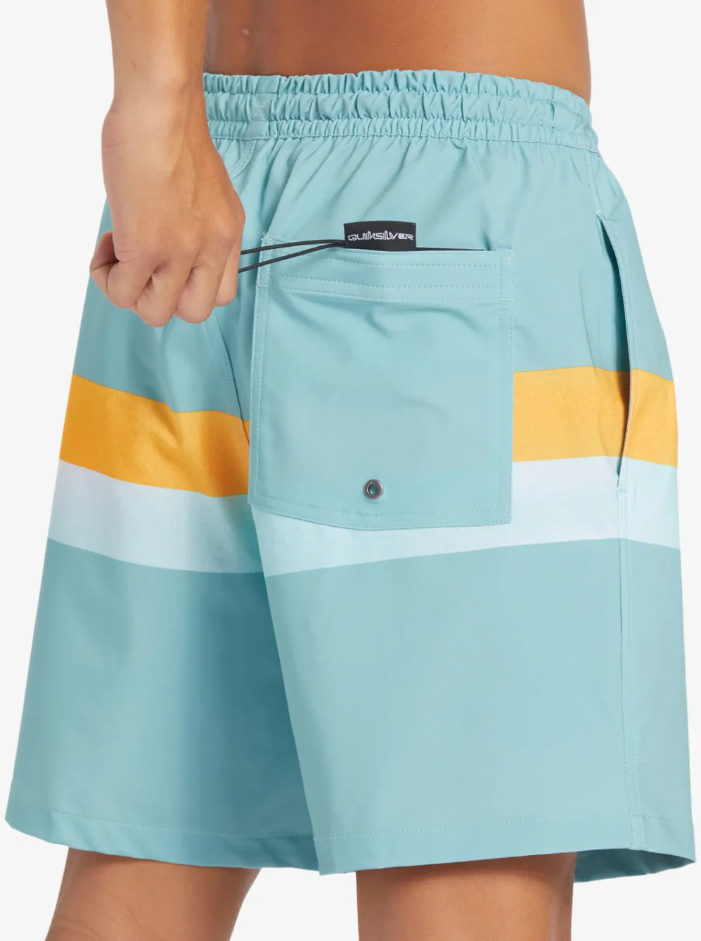 Quiksilver Elastic Waist|Surfsilk Air-Brush 17" Volleys For Men Cameo Blue