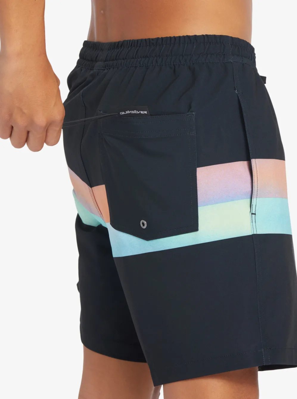 Quiksilver Elastic Waist|Surfsilk Air-Brush 17" Volleys For Men Black