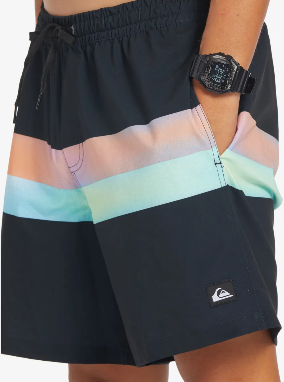 Quiksilver Elastic Waist|Surfsilk Air-Brush 17" Volleys For Men Black