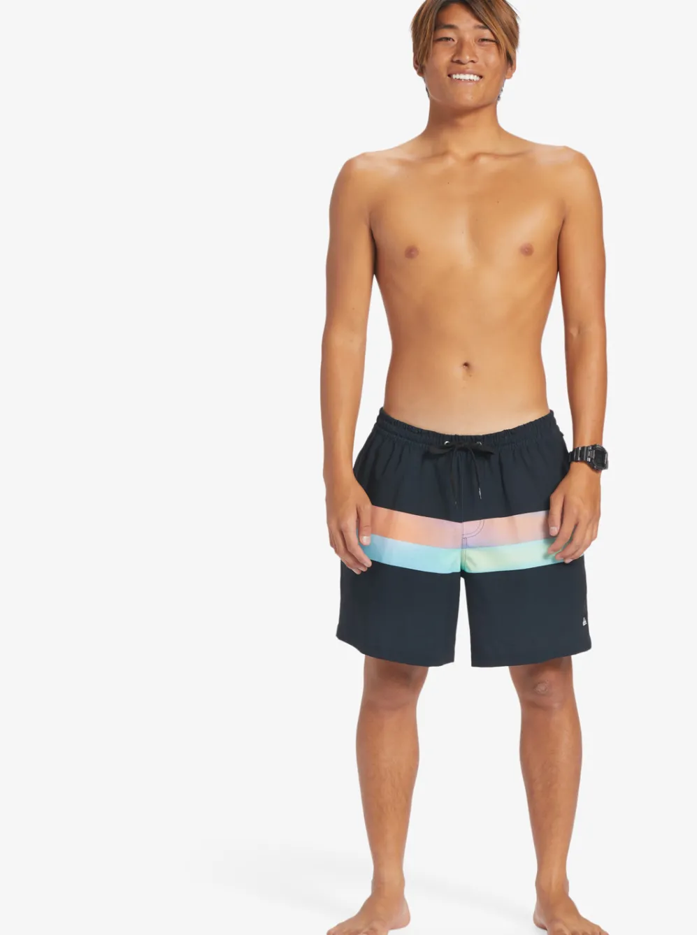 Quiksilver Elastic Waist|Surfsilk Air-Brush 17" Volleys For Men Black