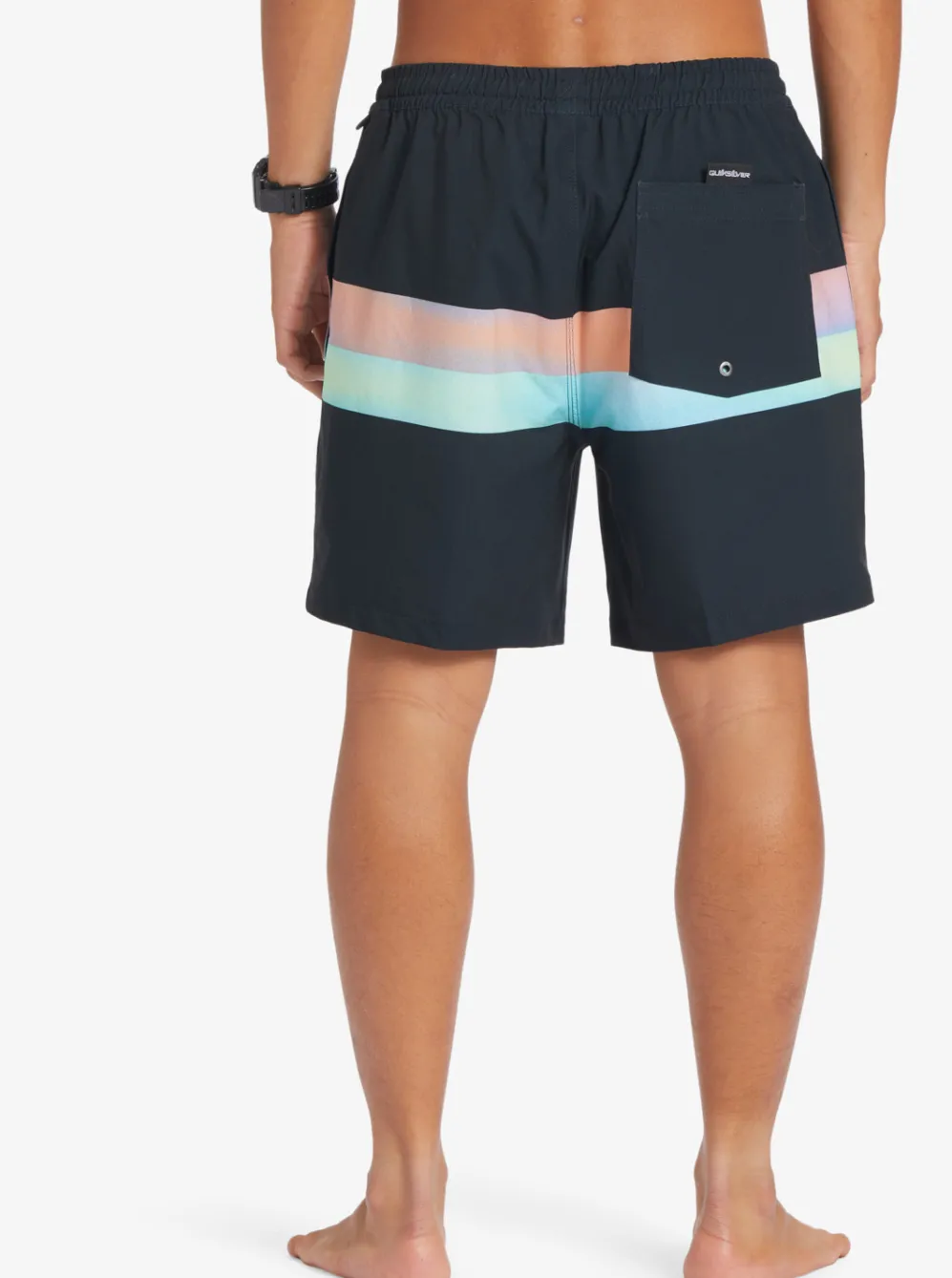 Quiksilver Elastic Waist|Surfsilk Air-Brush 17" Volleys For Men Black