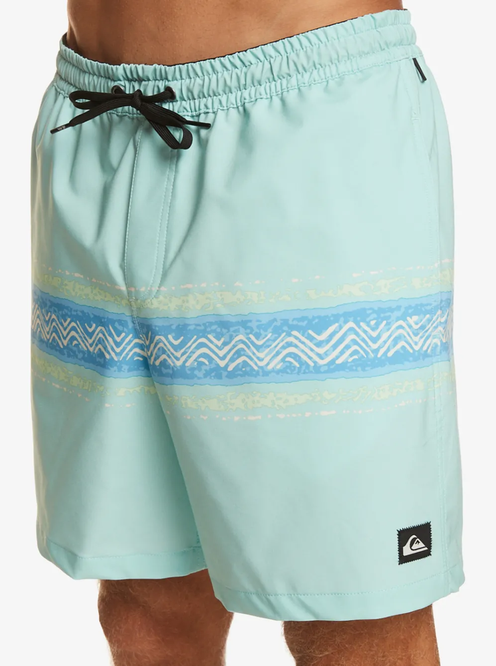 Quiksilver Elastic Waist|Surfsilk Mesa Stripe 17" Volleys Pastel Turquoise