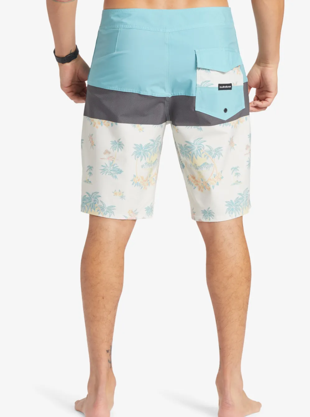 Quiksilver Boardshorts|Surfsilk Panel 20" Boardshorts Snow White Palm Spritz