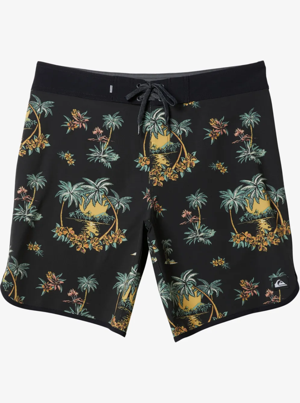 Quiksilver Boardshorts|Surfsilk Scallop 19" Boardshorts Black Palm Spritz