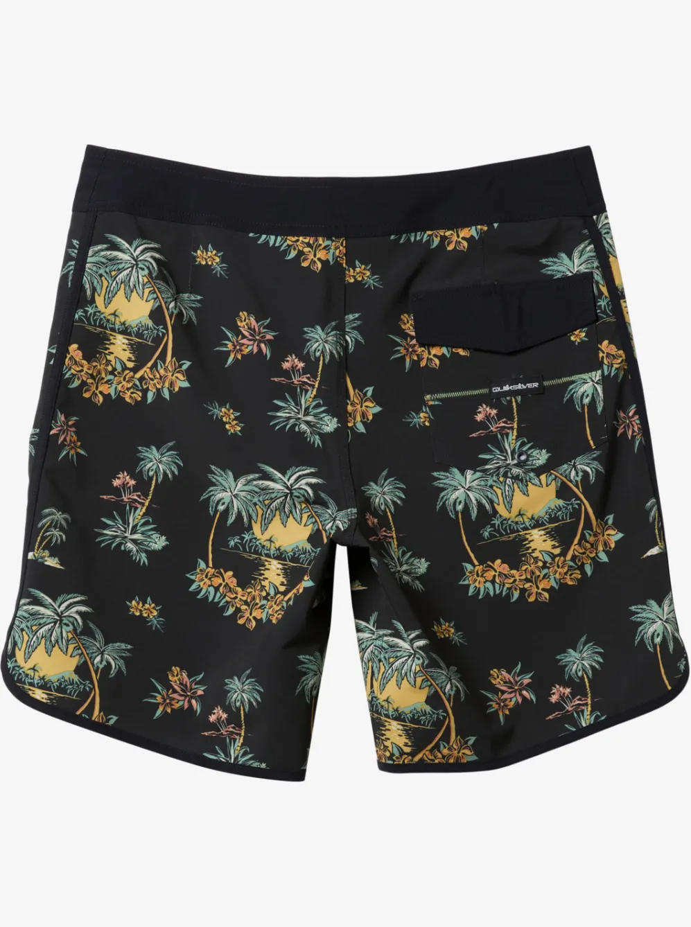 Quiksilver Boardshorts|Surfsilk Scallop 19" Boardshorts Black Palm Spritz