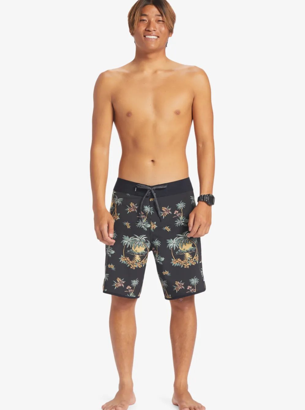 Quiksilver Boardshorts|Surfsilk Scallop 19" Boardshorts Black Palm Spritz