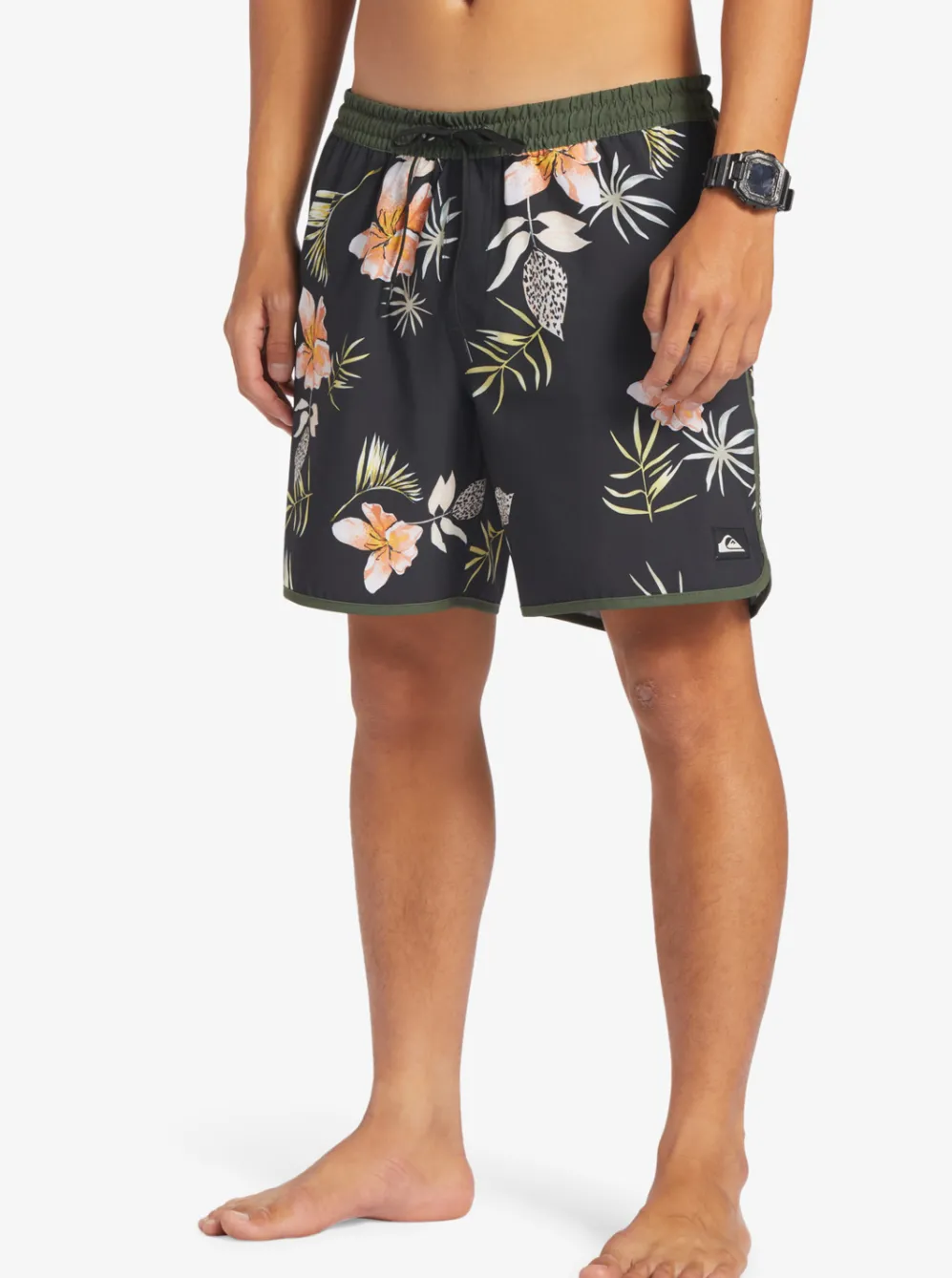 Quiksilver Elastic Waist|Surfsilk Scallop Volley 17" Volleys Black