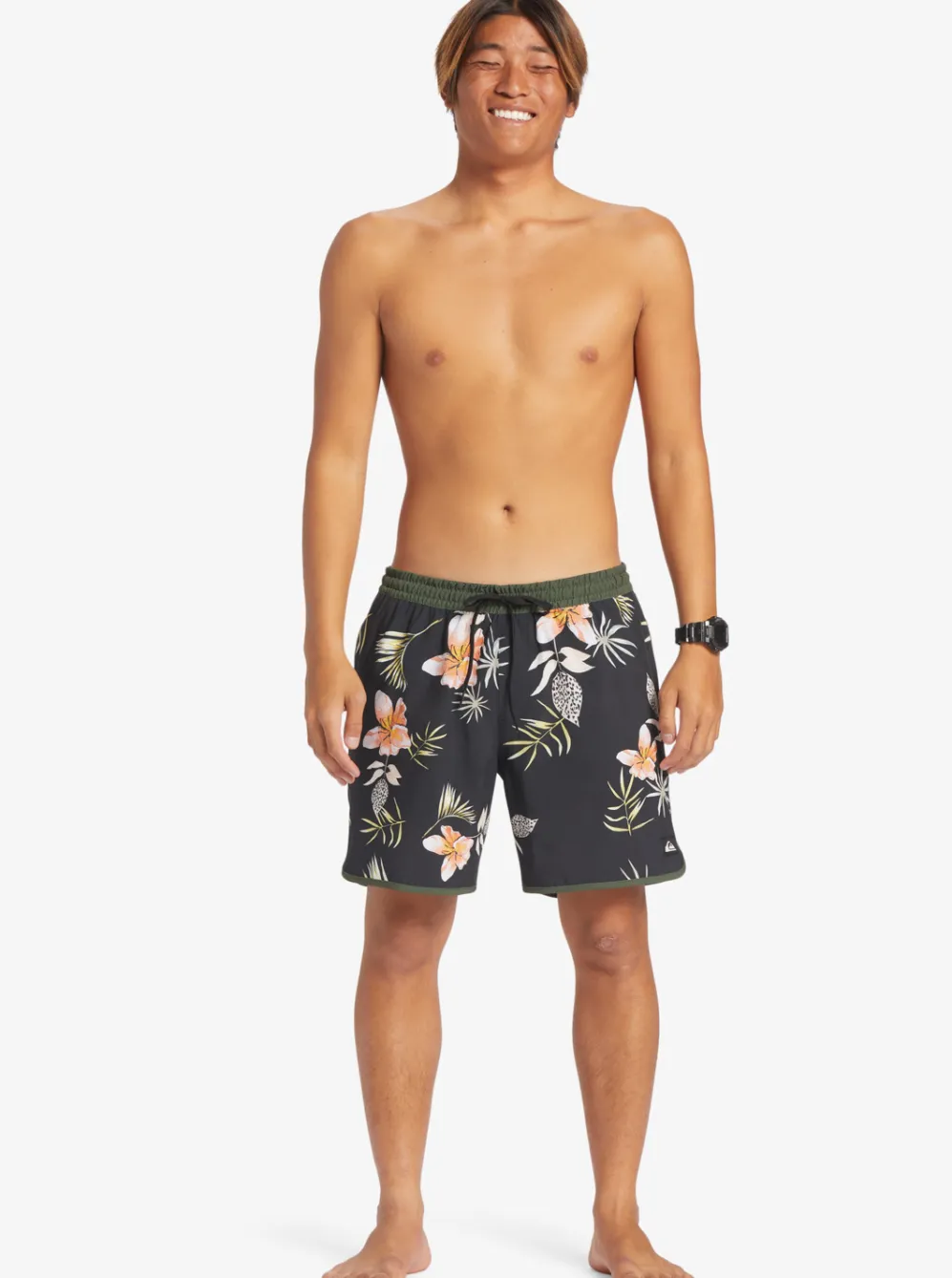 Quiksilver Elastic Waist|Surfsilk Scallop Volley 17" Volleys Black
