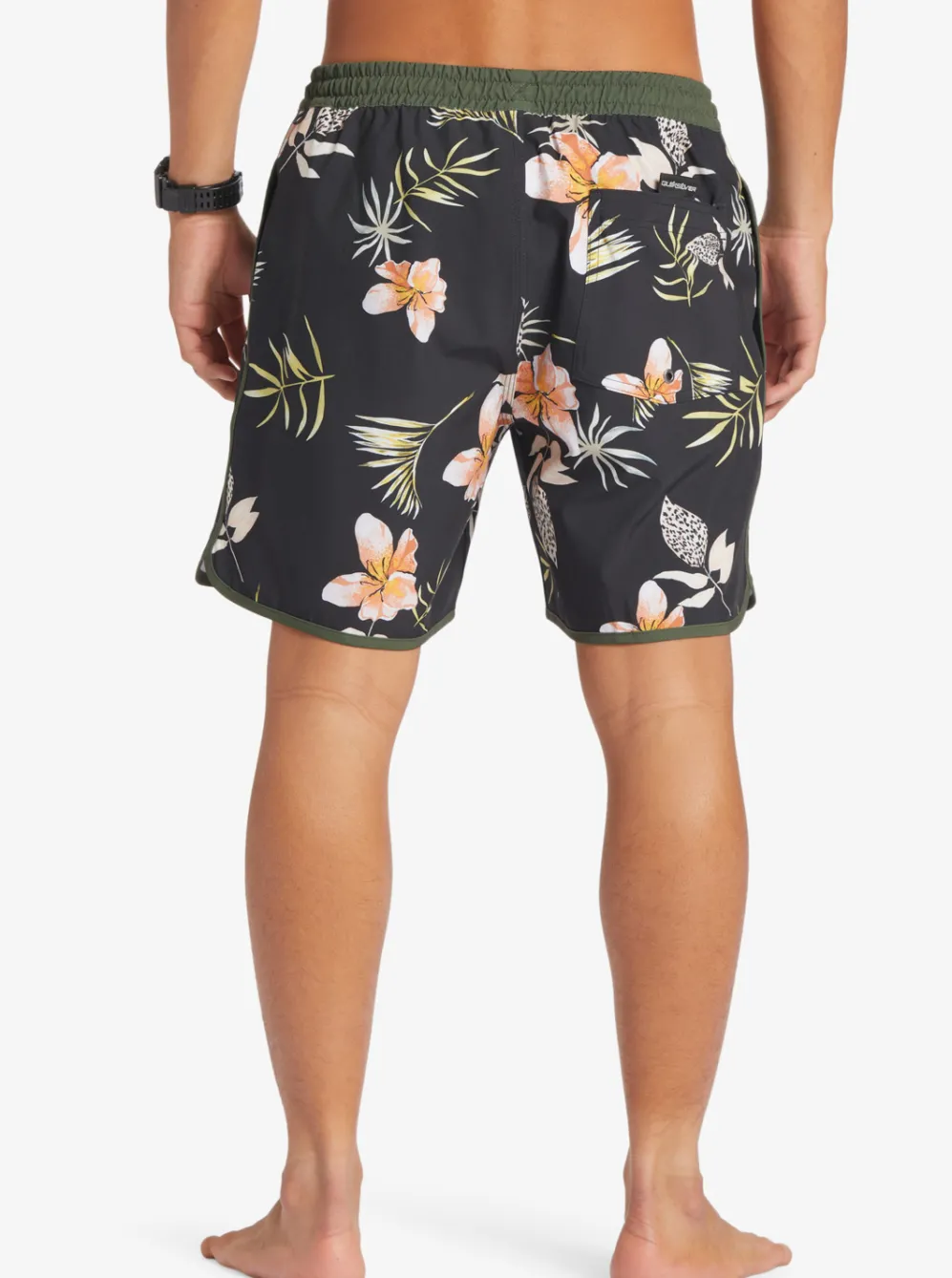 Quiksilver Elastic Waist|Surfsilk Scallop Volley 17" Volleys Black
