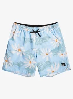 Quiksilver Elastic Waist|Surfsilk Scallop Volley 17" Volleys Clear Sky