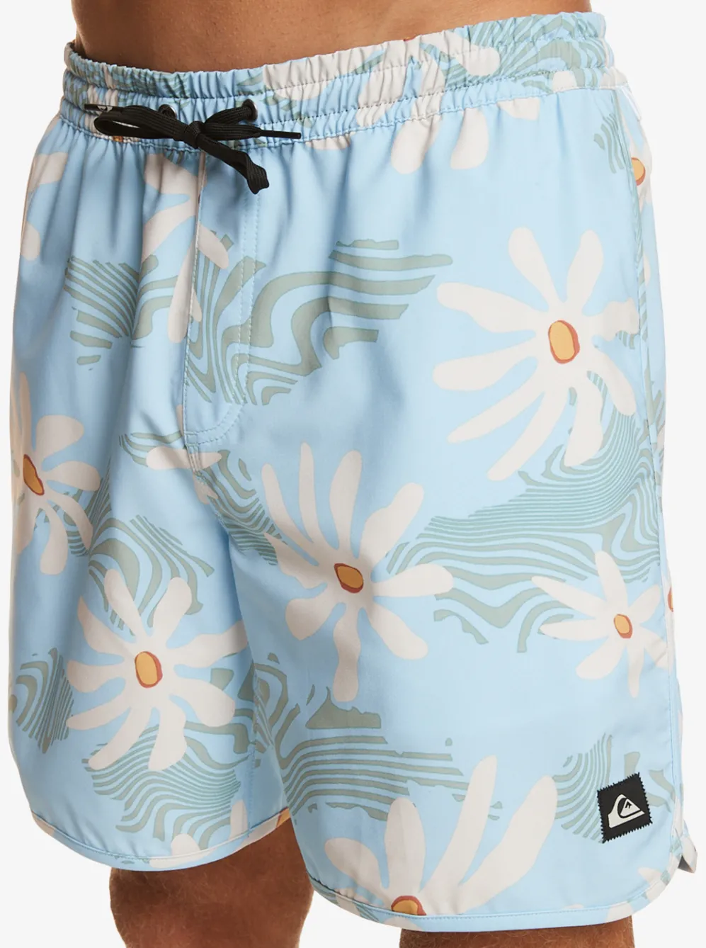 Quiksilver Elastic Waist|Surfsilk Scallop Volley 17" Volleys Clear Sky