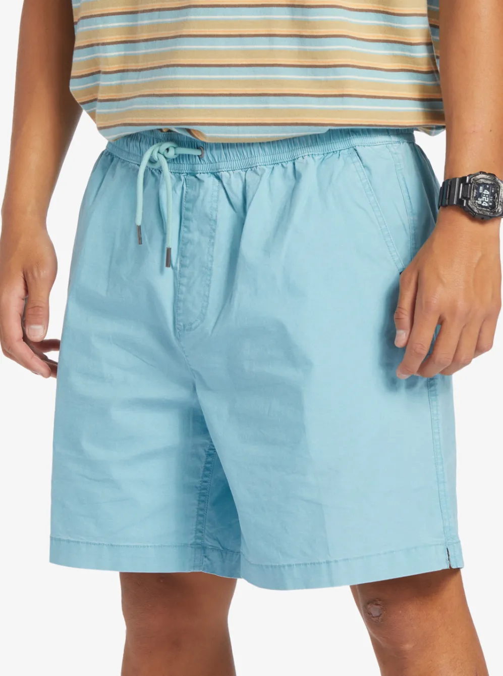 Quiksilver Shorts & Amphibians|Taxer Elastic Waist Shorts Cameo Blue