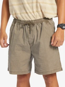 Quiksilver Shorts & Amphibians|Taxer Elastic Waist Shorts Chocolate Chip