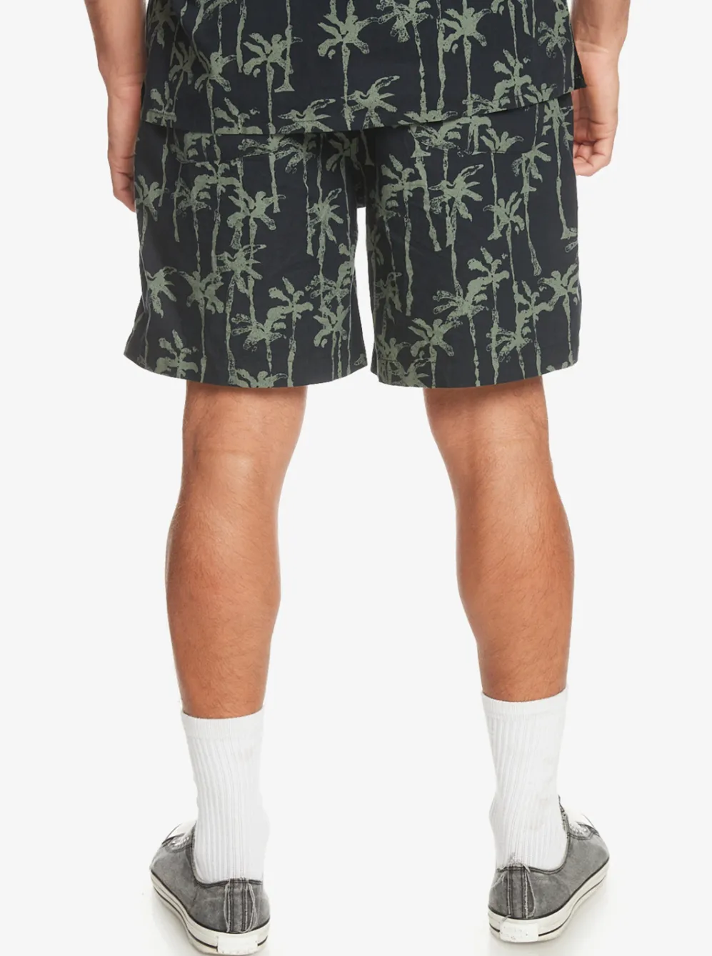 Quiksilver Shorts & Amphibians|Taxer Print Elastic Waist Shorts Laurel Wreath Painted Palms