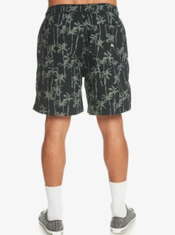 Quiksilver Shorts & Amphibians|Taxer Print Elastic Waist Shorts Laurel Wreath Painted Palms