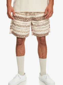 Quiksilver Shorts & Amphibians|Taxer Print Elastic Waist Shorts Birch Playa Mesa