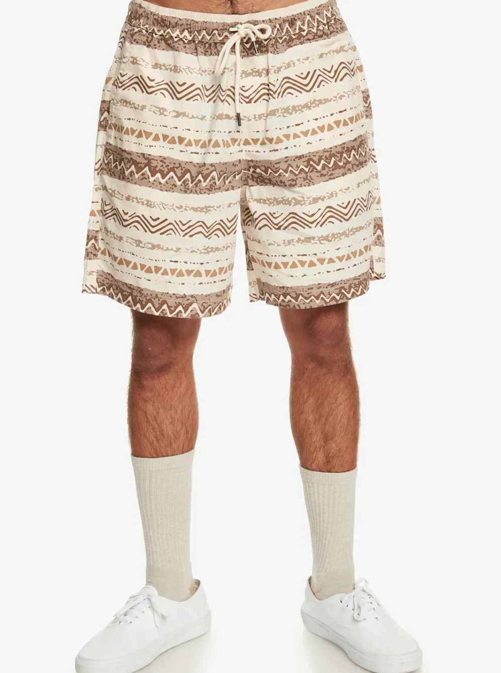 Quiksilver Shorts & Amphibians|Taxer Print Elastic Waist Shorts Birch Playa Mesa