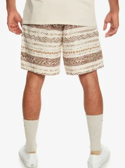 Quiksilver Shorts & Amphibians|Taxer Print Elastic Waist Shorts Birch Playa Mesa