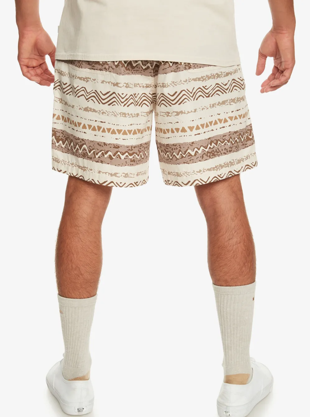Quiksilver Shorts & Amphibians|Taxer Print Elastic Waist Shorts Birch Playa Mesa