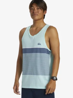 Quiksilver Tees|Tijuana Stripe Tank Top Beach Glass Heather
