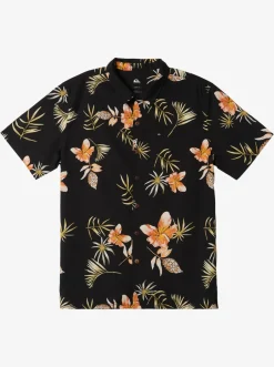 Quiksilver Shirts & Polos|Tropical Floral Short Sleeve Woven Shirt Black Tropical Floral Ss