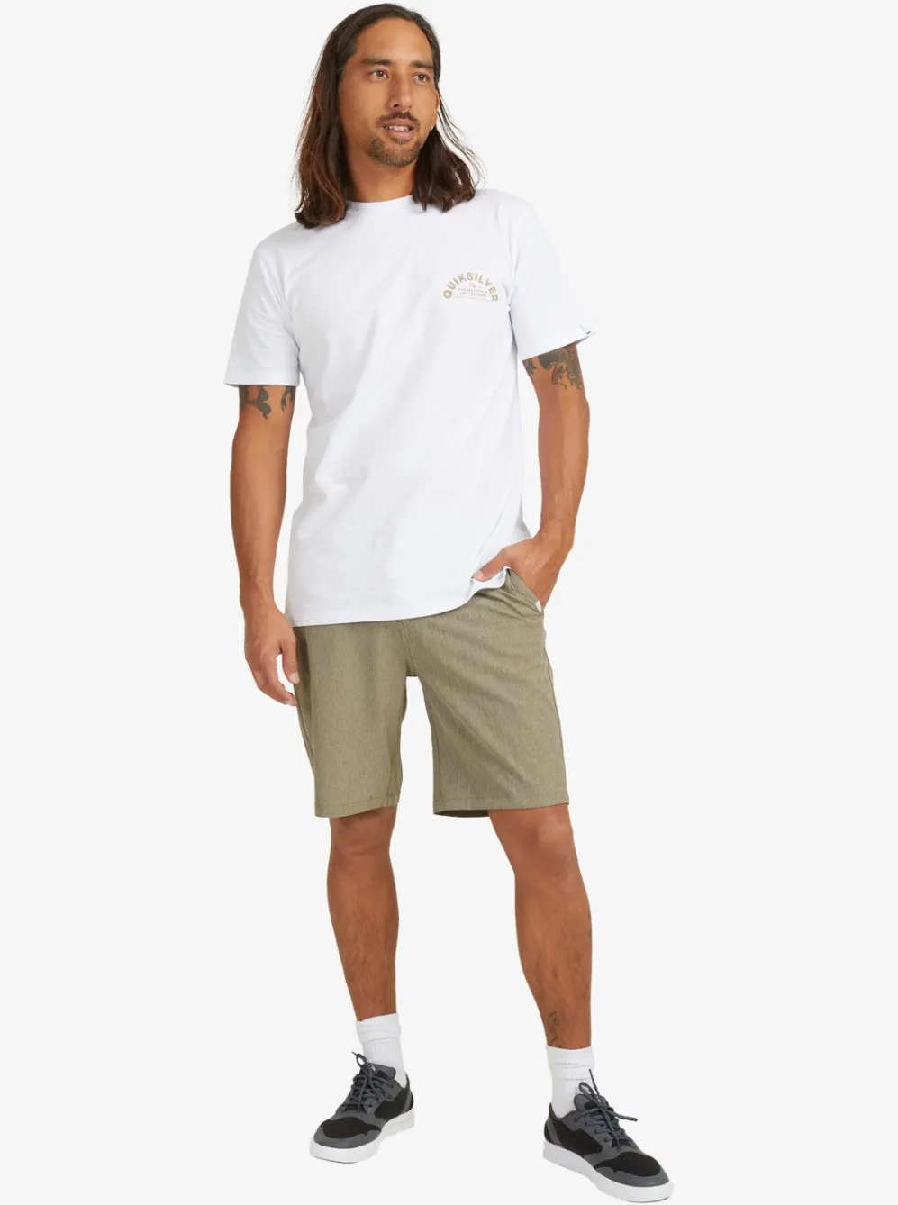Quiksilver Boardshorts|Union Heather Amphibian 20" Hybrid Shorts Kalamata