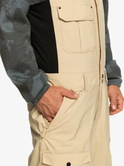 Quiksilver Snow Pants|Utility Technical Snow Bib Pants Pale Khaki