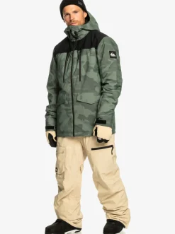 Quiksilver Snow Pants|Utility Technical Snow Bib Pants Pale Khaki