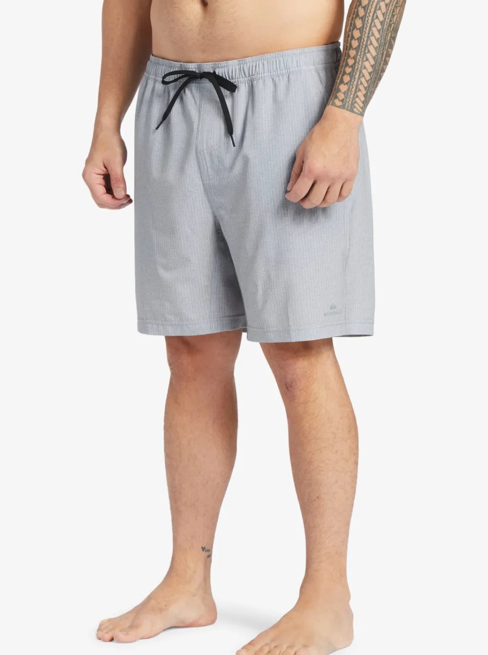 Quiksilver Elastic Waist|Waterman After Surf Stretch 20" Amphibian Boardshorts Light Grey Heather