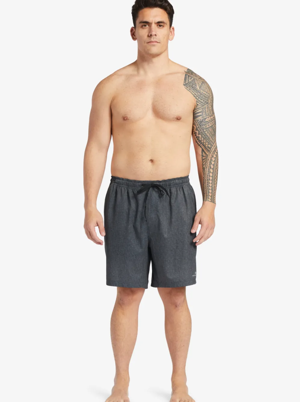 Quiksilver Elastic Waist|Waterman After Surf Stretch 20" Amphibian Boardshorts Black Heather