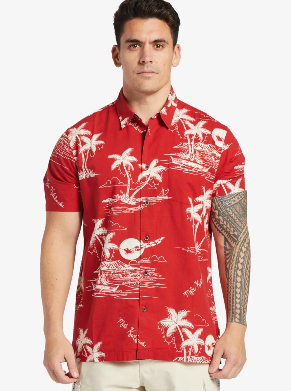 Quiksilver Shirts & Polos|Waterman Ahi Holiday Woven Shirt Ahi Holiday Aura Orange