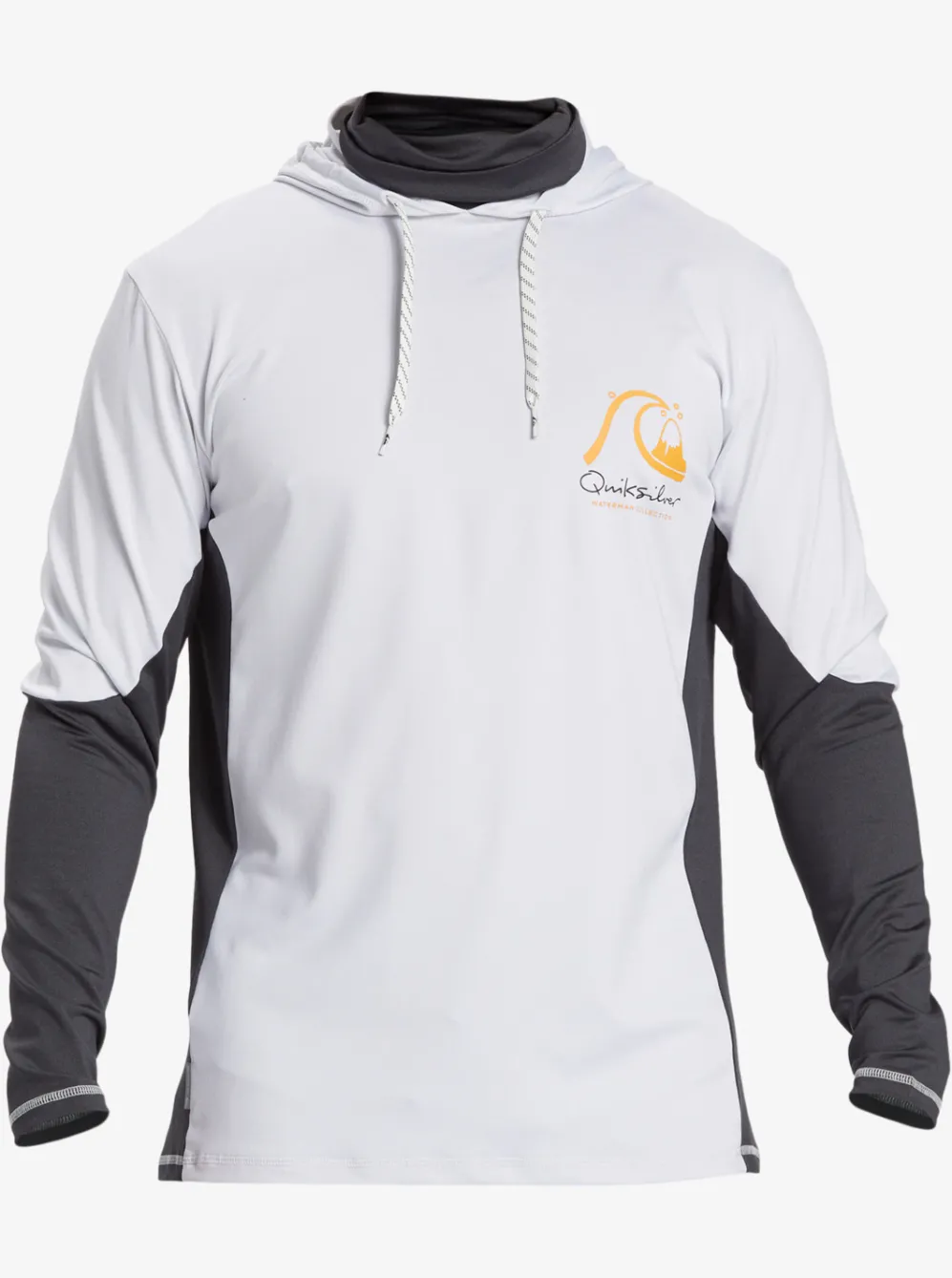 Quiksilver Rashguards|Waterman Angler Hooded Upf 50 Long Sleeve Surf Tee White