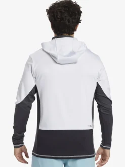 Quiksilver Rashguards|Waterman Angler Hooded Upf 50 Long Sleeve Surf Tee White