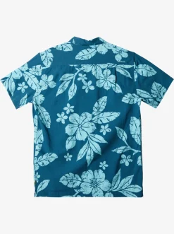 Quiksilver Shirts & Polos|Waterman Aqua Flower Short Sleeve Shirt Seaport Aqua Flowers